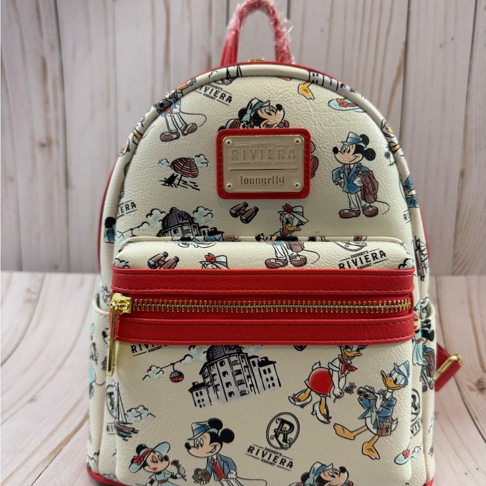 Loungefly Disney French Riviera Resort Mickey Minnie Mouse Backpack Nwt